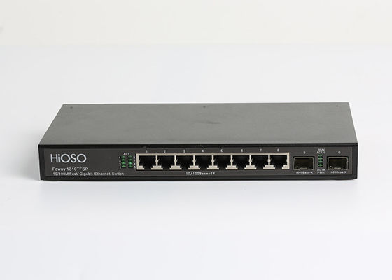 Interruptor de acceso manejado o no manejado de Ethernet de 8 puertos del 100M TP 2 el 1000M SFP