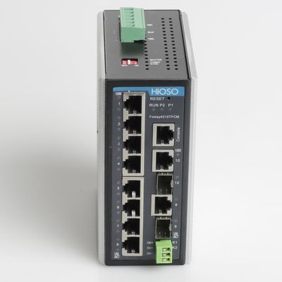 2 1000M Combo 8 puertos del interruptor 10 de Ethernet del carril del dinar RJ45 del 10/100M