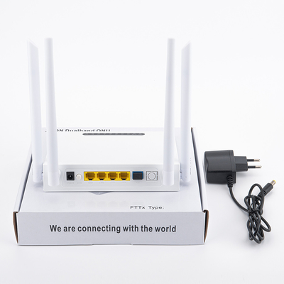 HiOSO banda dual ONU 4GE WIFI carcasa de plástico XPON ONU para solución FTTH FTTO